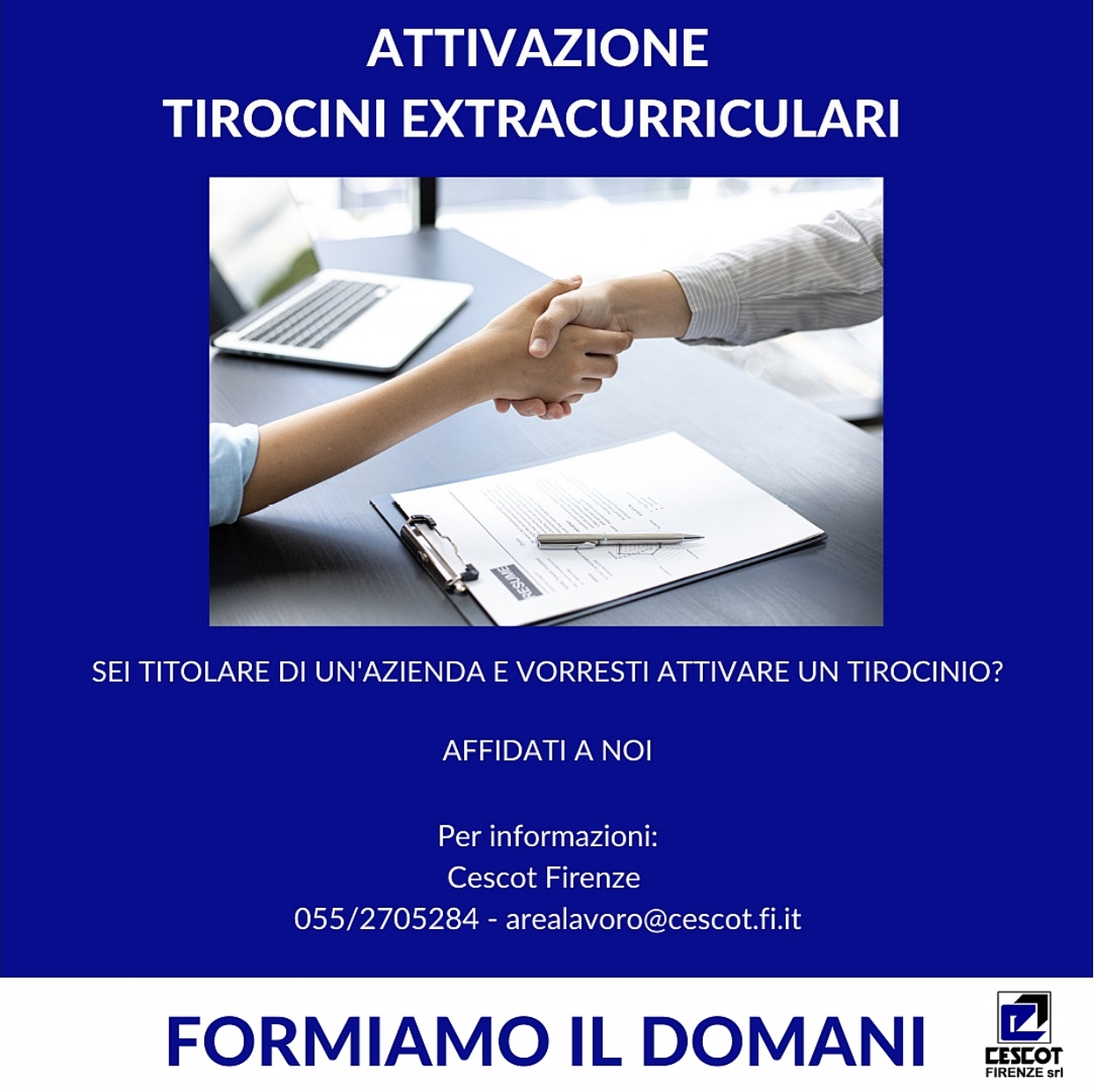 Hai bisogno di attivare un tirocinio? Rivolgiti a Cescot Firenze